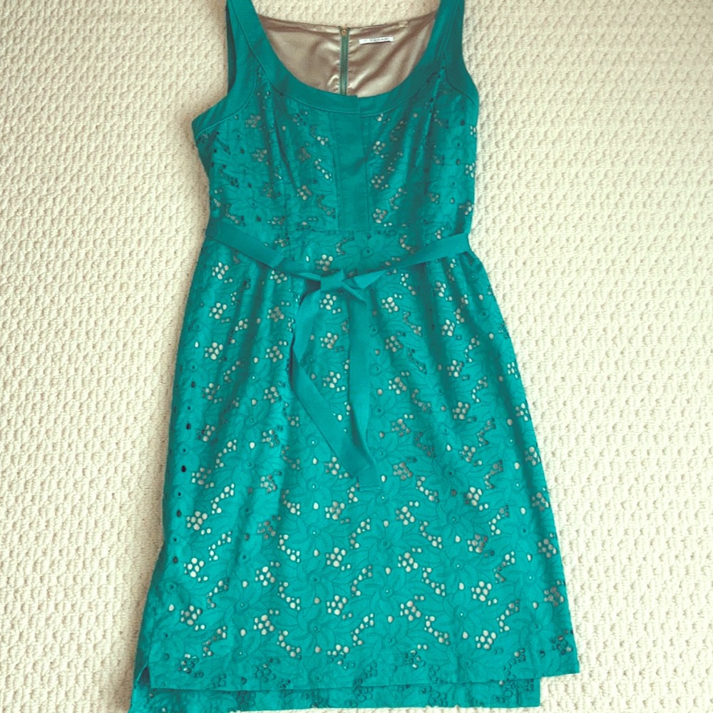 Tahari jade green dress